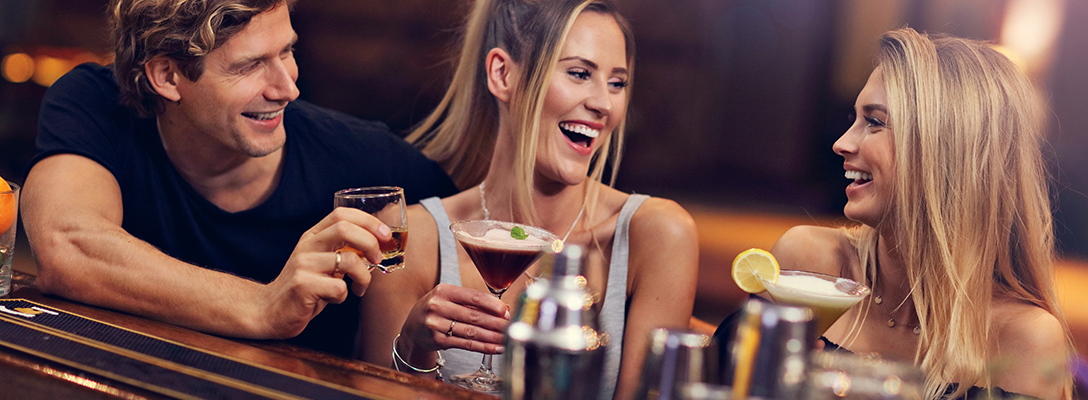 Friends Enjoying Downtown Las Vegas Bars