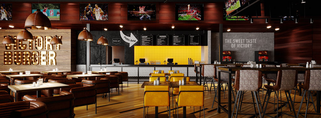 Interior Rendering of Victory Burger & Wins in Circa Las Vegas