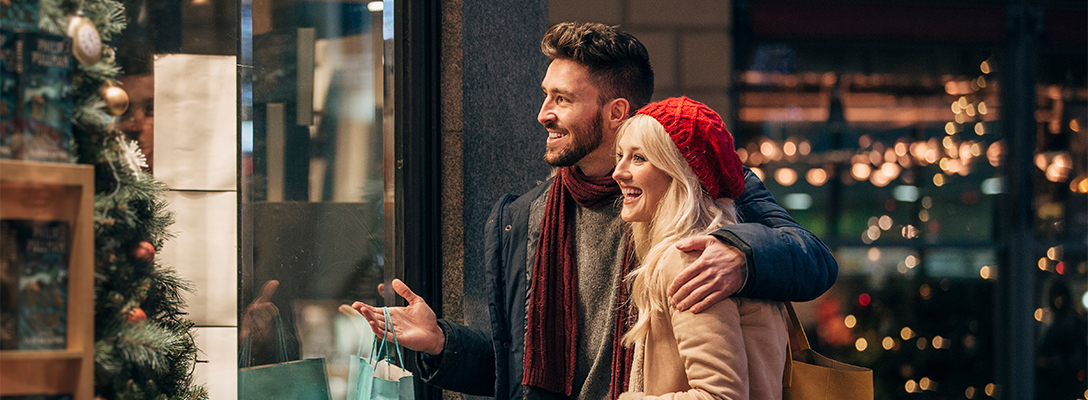 Couple Shopping for Holidays in Las Vegas