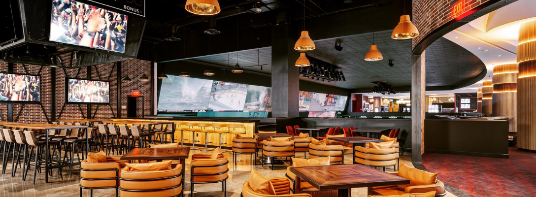 Interior of Victory Burger Las Vegas Sports Bar and Restaurant