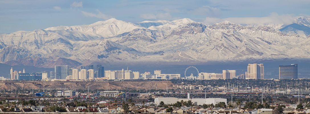 Snow Capped Mountains During Winter in Vegas