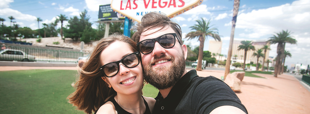 Couple Taking Selfie While on Las Vegas Staycation