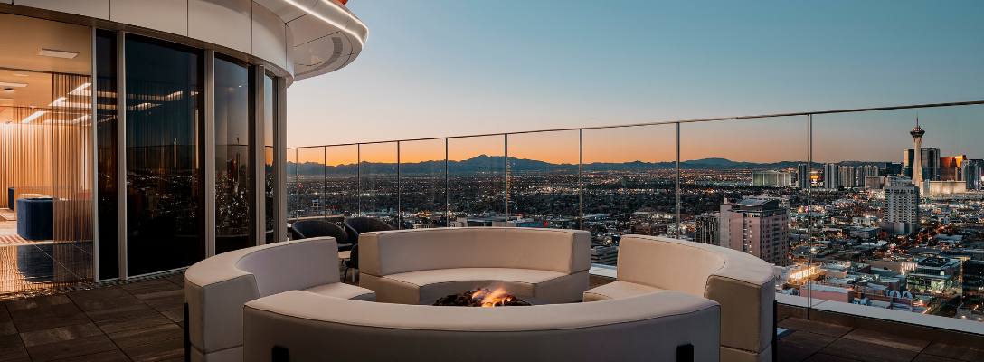Legacy Club Rooftop Bar During Golden Hour in Las Vegas