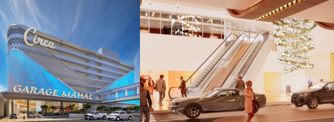 Exterior and Interior Renderings of Garage Mahal