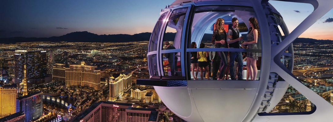 High Roller Observation Wheel with View of Las Vegas Strip