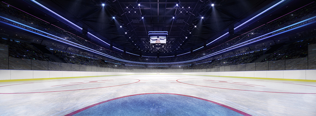 Hockey Stadium Ice Before NHL Season Game