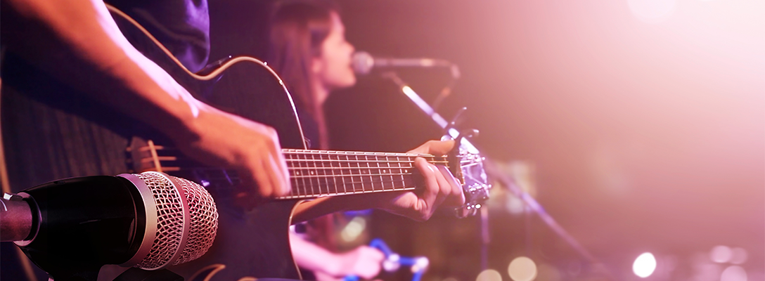 Performers Playing Live Music in Las Vegas Venue