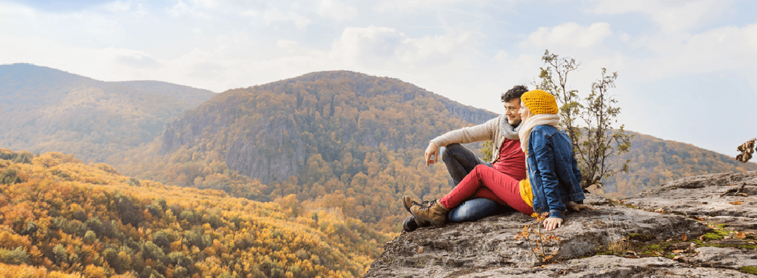 Couple Enjoying Las Vegas Fall Trees at Mt. Charleston