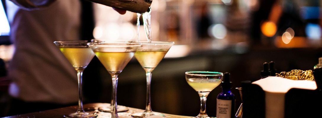 Bartender Making Iconic Martinis at Las Vegas Bar