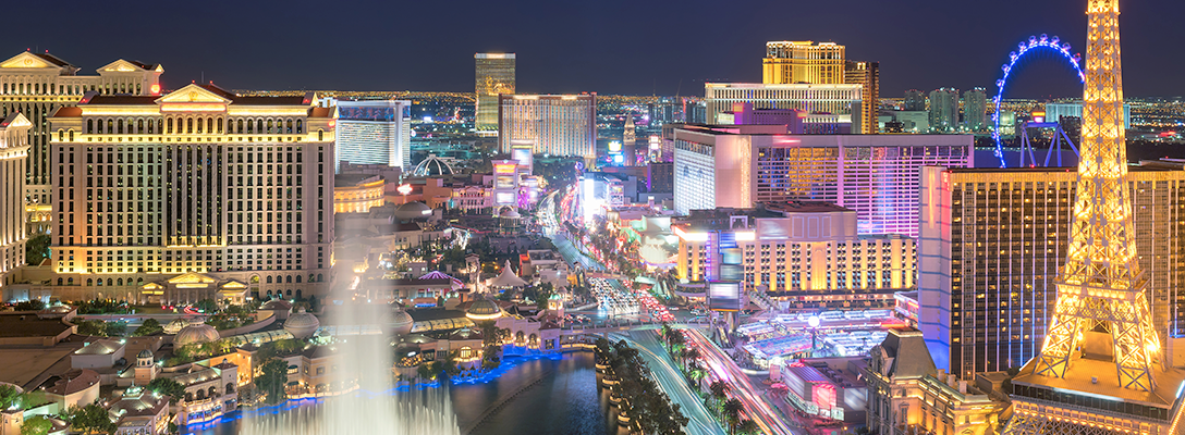 Shot of Las Vegas from Above at Night