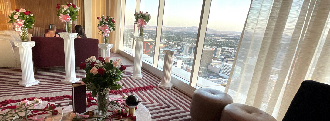 Las Vegas Proposal Setup at Legacy Club Rooftop Bar