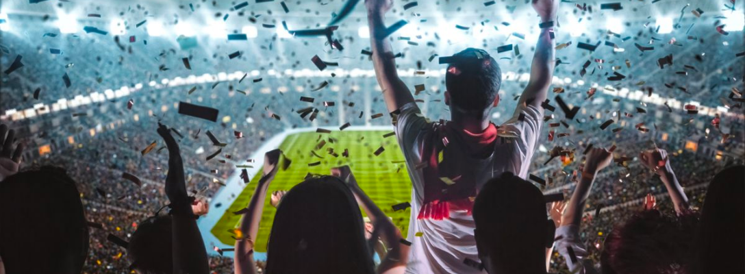 People Cheering On Soccer Championship Final Game