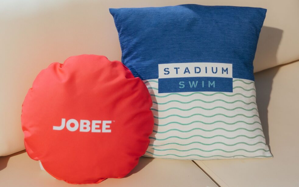 Stadium Swim and Jobee Swimwear pillows