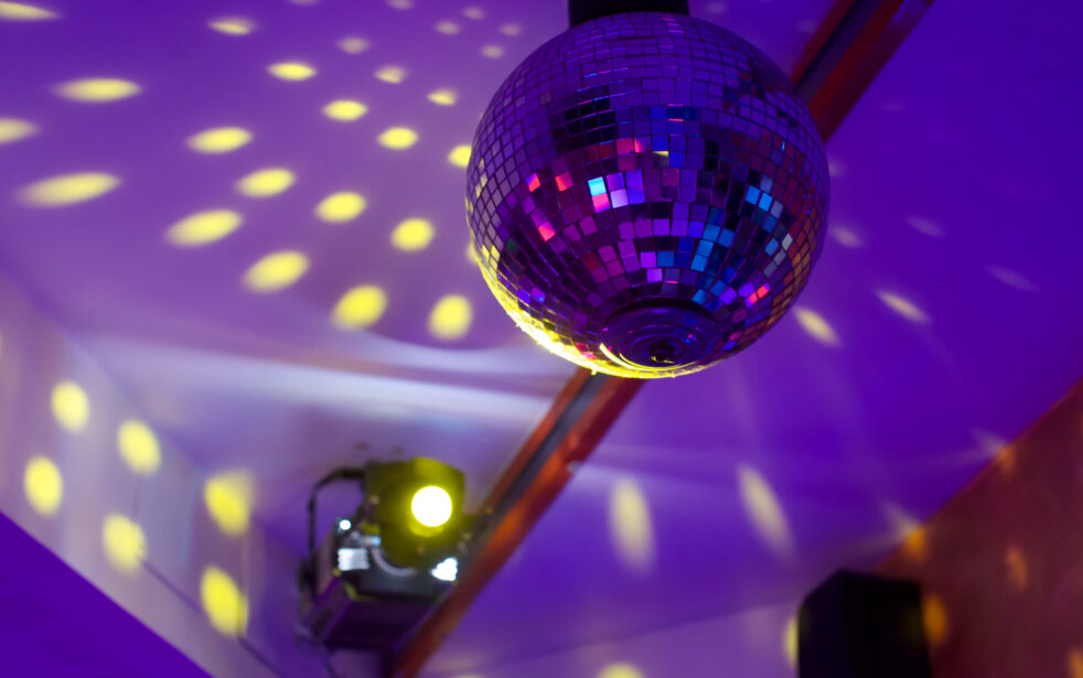 Disco ball at silent disco