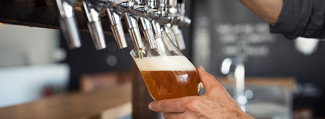 Bartender Pouring Las Vegas Happy Hour Beer