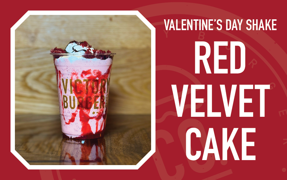 Red Valentine’s Day-themed shake from Victory Burger in Las Vegas