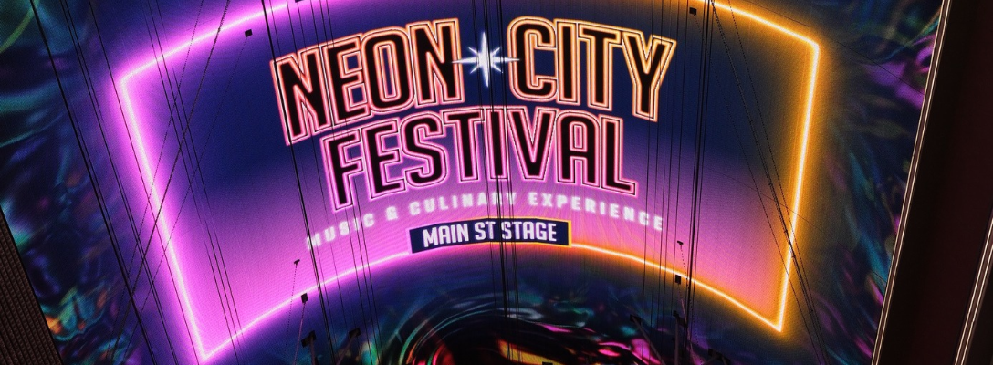 Neon City Festival Sign on Viva Vision in Las Vegas